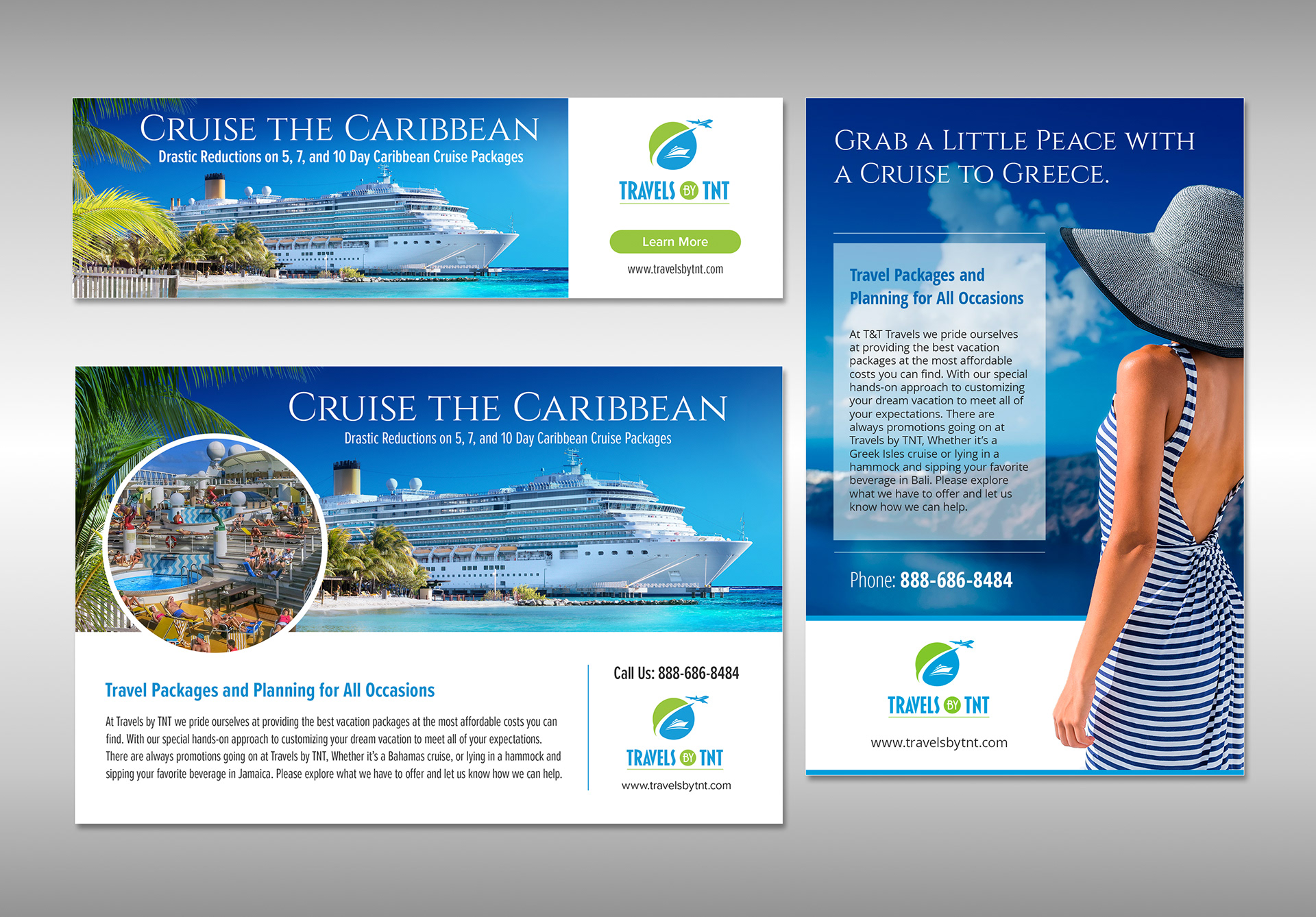 Travels By TnT Print and Web Banner Ads