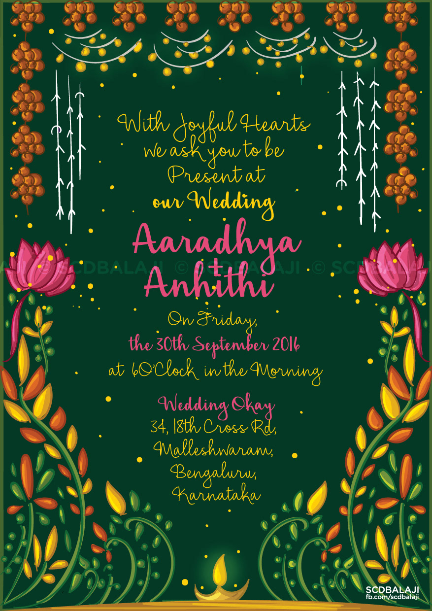 Quirky Indian Wedding Invitations - Kerala Wedding Invitation