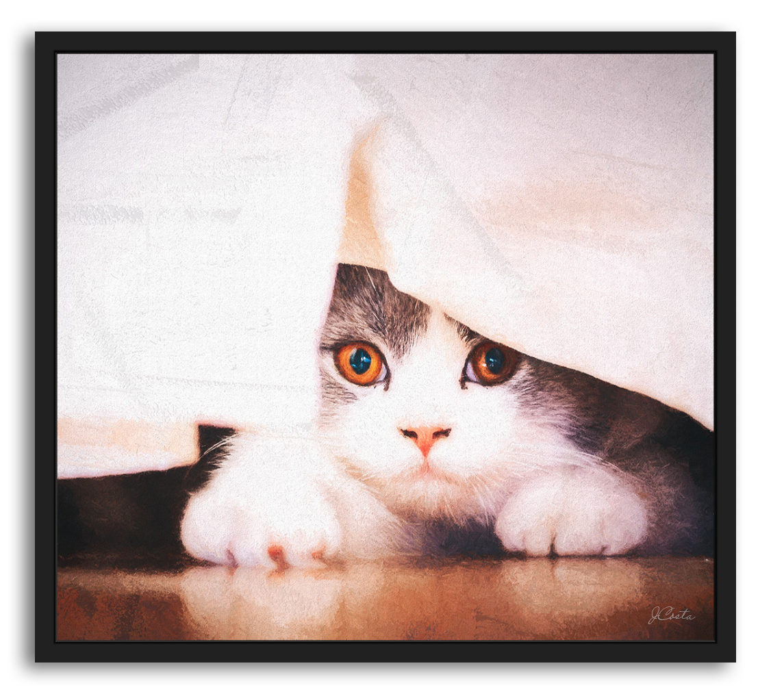 Painting style image with a kitten