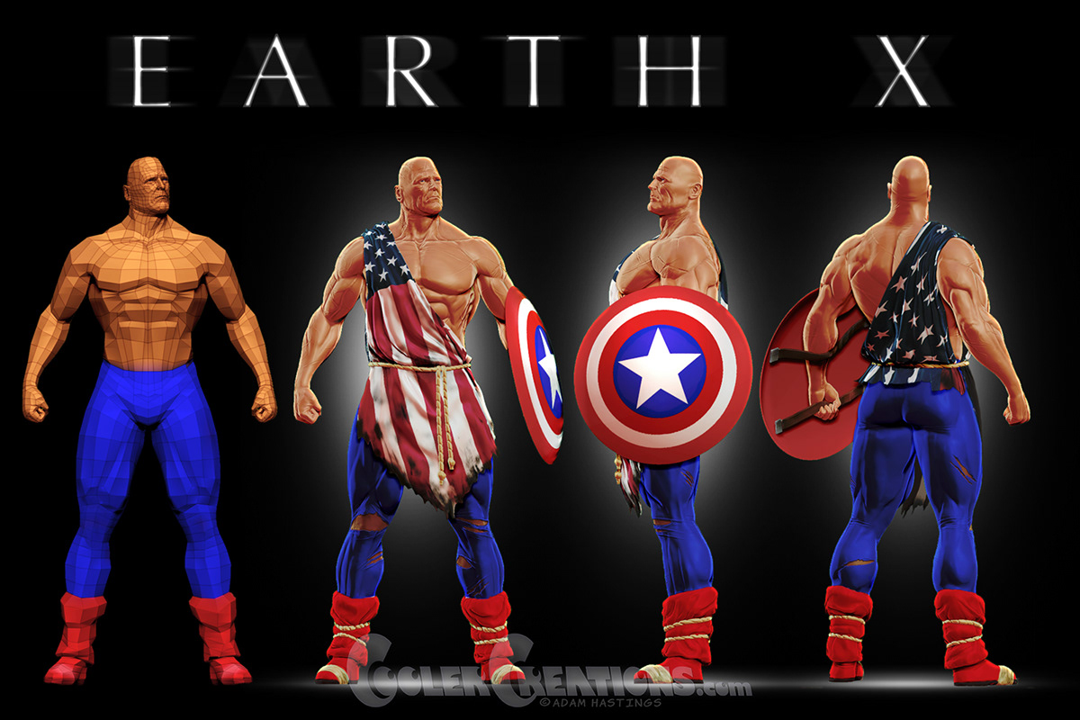 earth x captain america statue