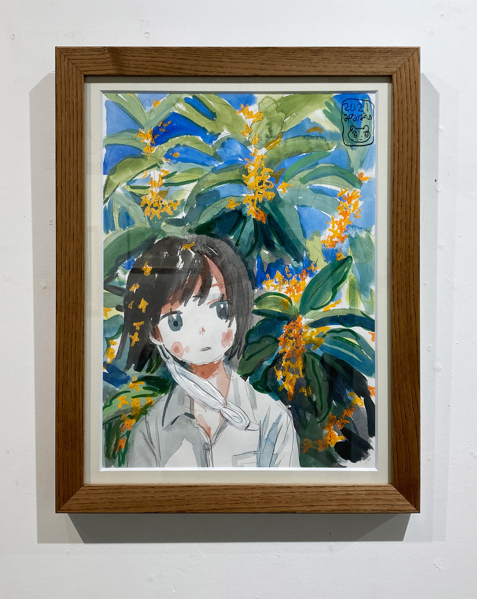 No.8 / みなはむ『金木犀』/ 素材:透明水彩、アクリル、クレヨン / 制作年:2021 / サイズ:W252×H351mm / SOLD OUT