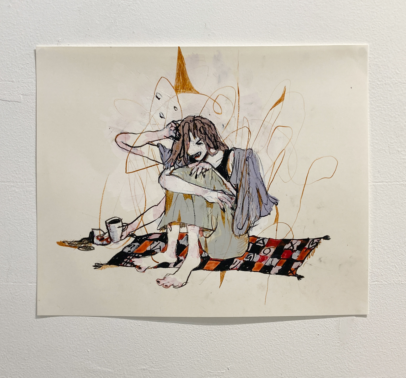 No.12 / 藤川さき『すべてやりたい』/ 素材:紙にアクリル絵具、クレヨン、色鉛筆 / 制作年:2021 / サイズ:W330×H272mm / SOLD OUT