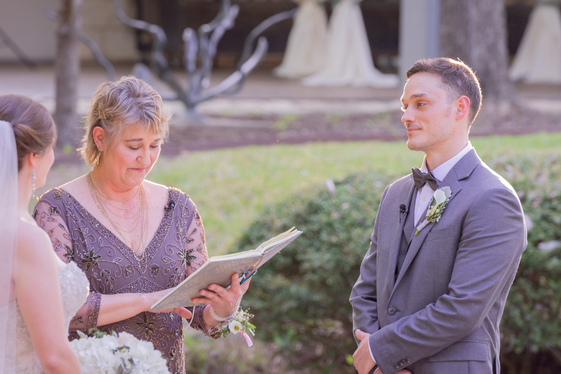 Wedding Day Photos taken in Austin, TX by wedding photographer Aaron Resop @ umlauf sculpture garden & Museum Austin TX 78704