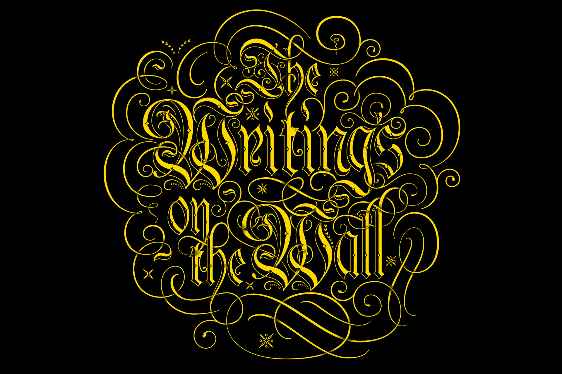exhibition graphic projection vector lettering animation writing's on the wall