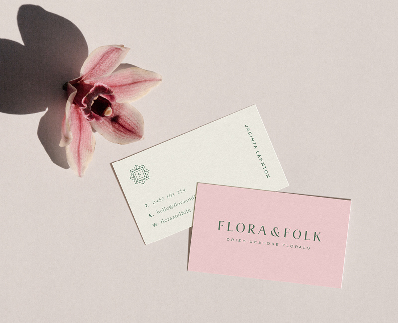 Flora & Folk Dried Bespoke Florals: Business Card Design