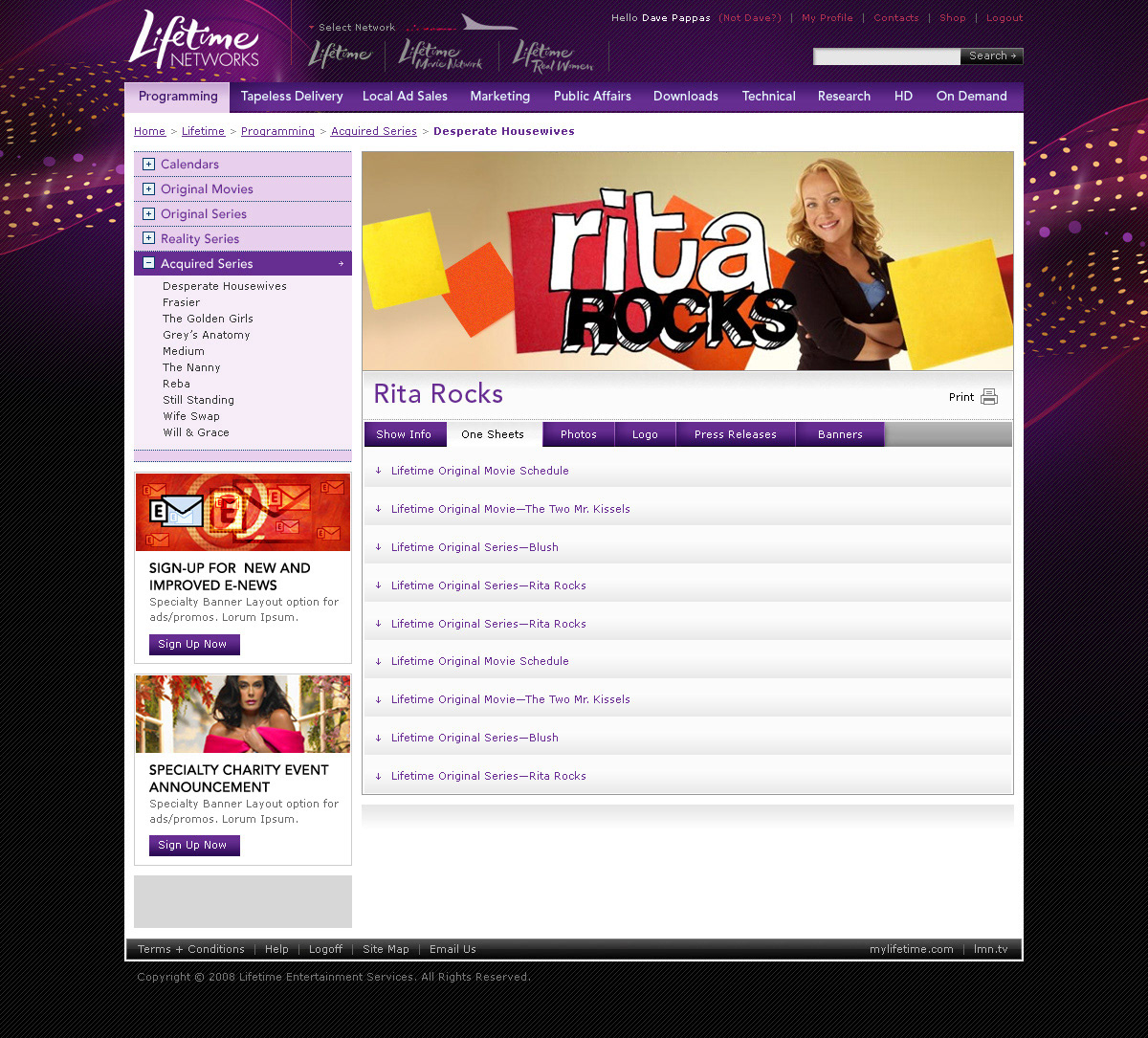 Lifetime Network Schedule Examples and Forms