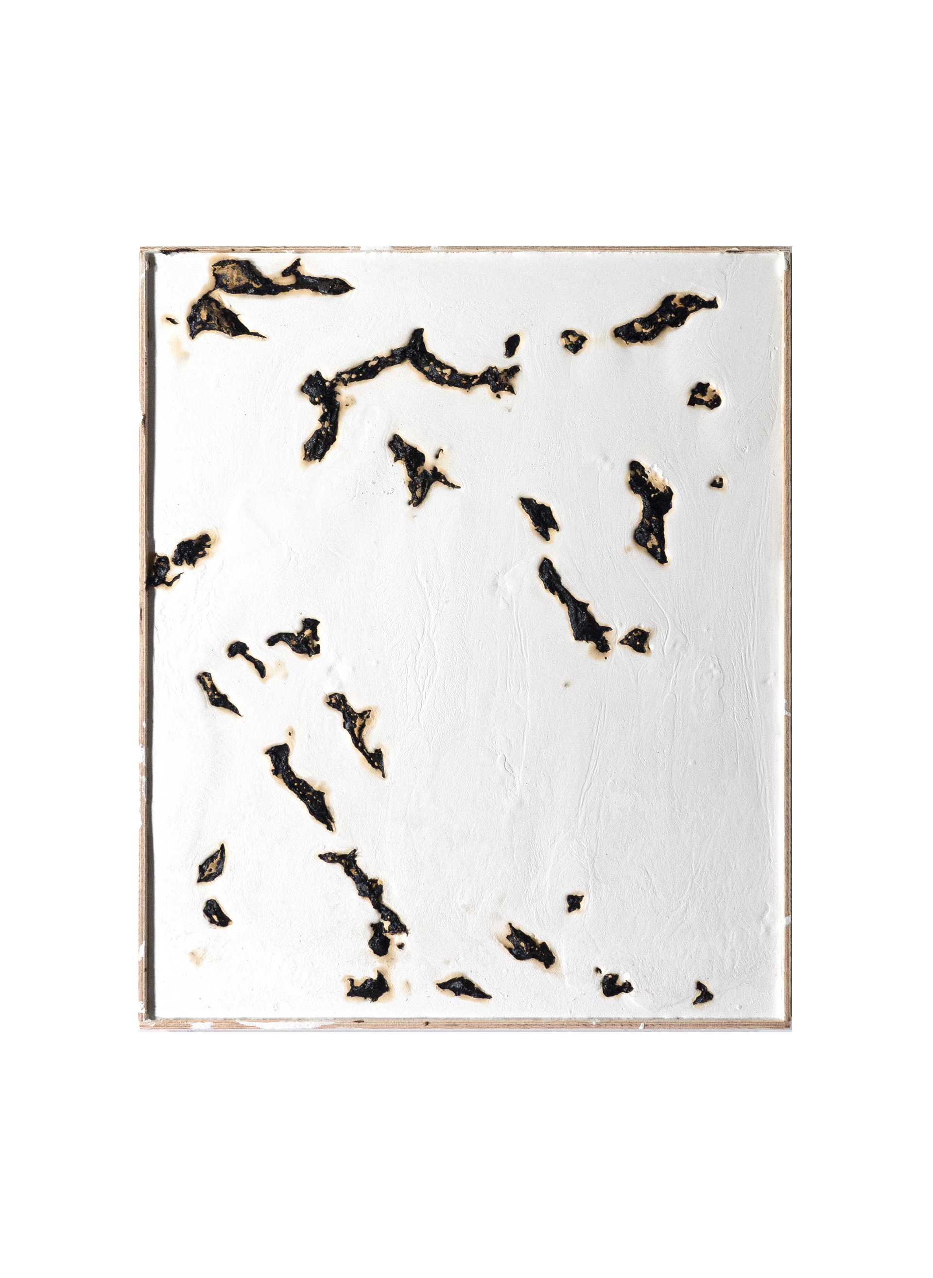 ‘High Arctic 6’ - 2019 - 50 x 40cm - plaster of Paris, emulsion paint, acrylic paint, bitumen, wood, steel, silicone, lacquer