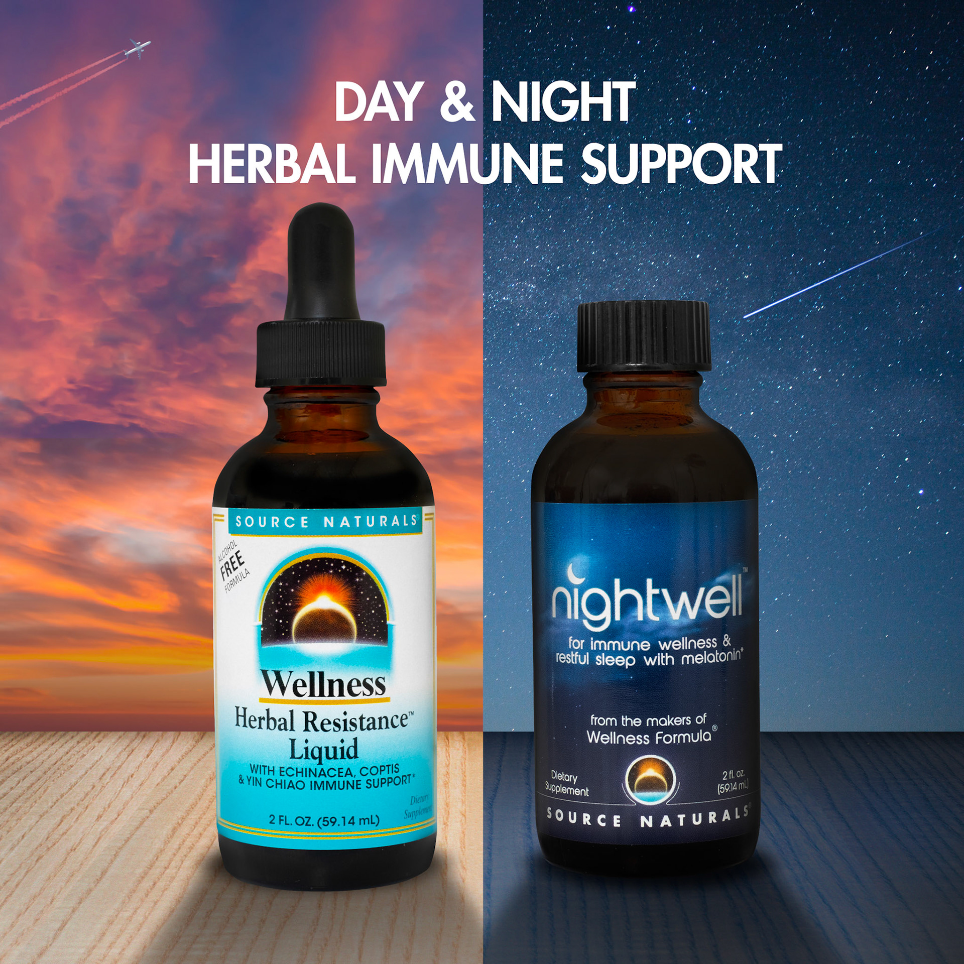 Source Naturals® Wellness Herbal Resistance & Nightwell Dark Ad for Walmart®