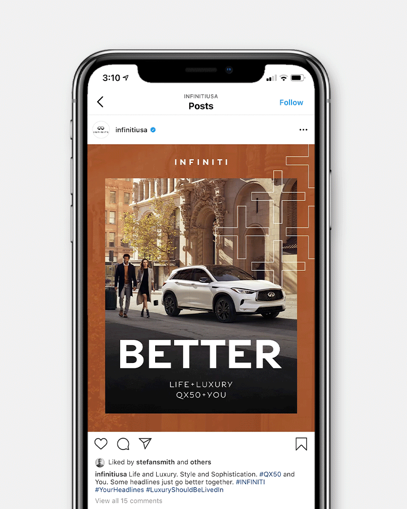 INFINITI USA social post for QX50