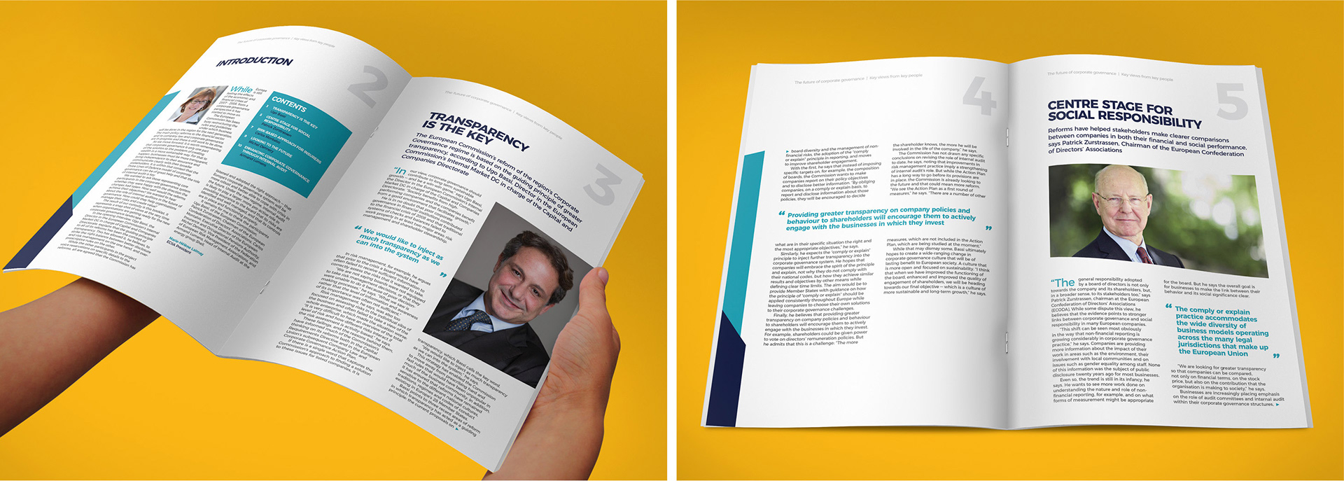 Images of ECIIA brochure layout design
