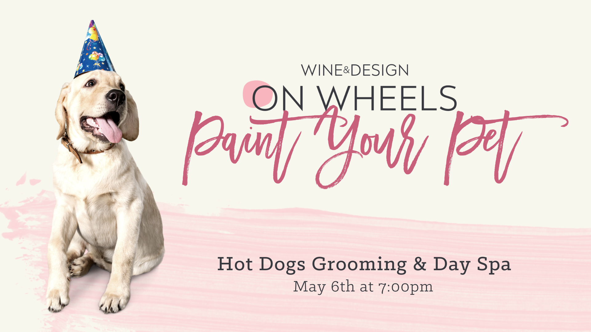 Wine & Design Facebook "Paint Your Pet" Event Banner Variant B