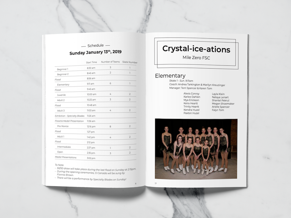 Interior pages of the 2019 program.