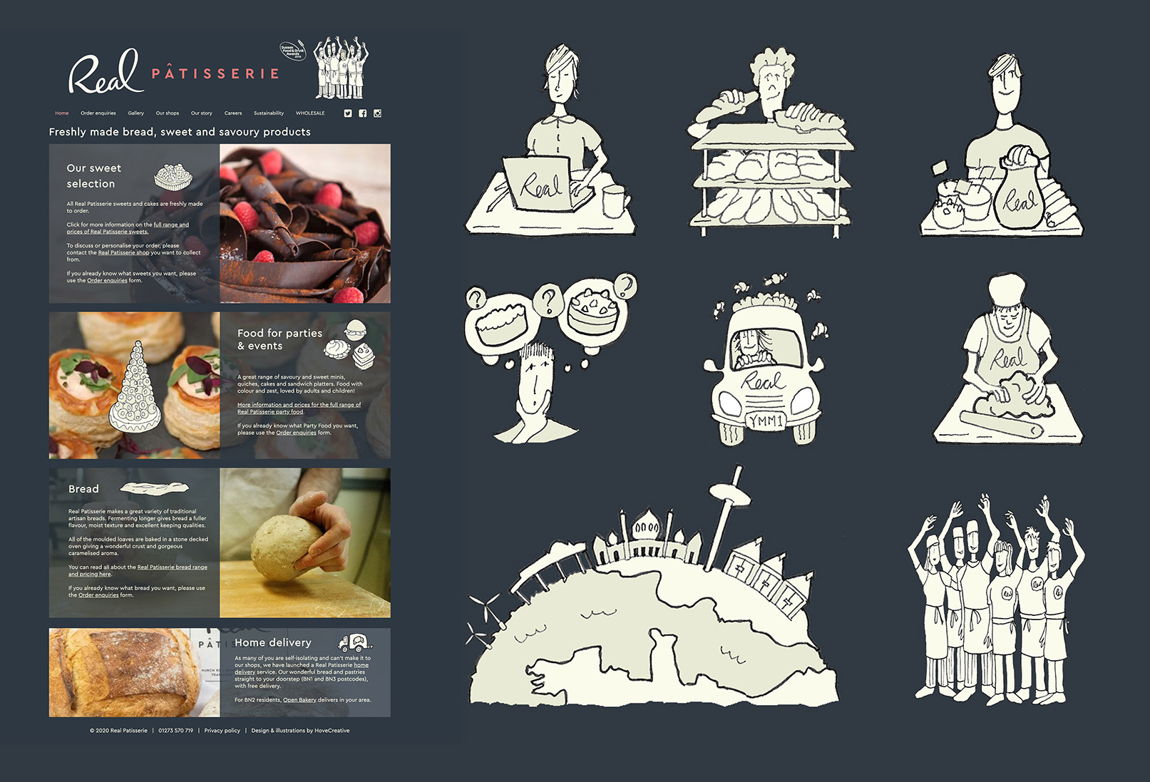 Real Patisserie: redesign & illustrate website