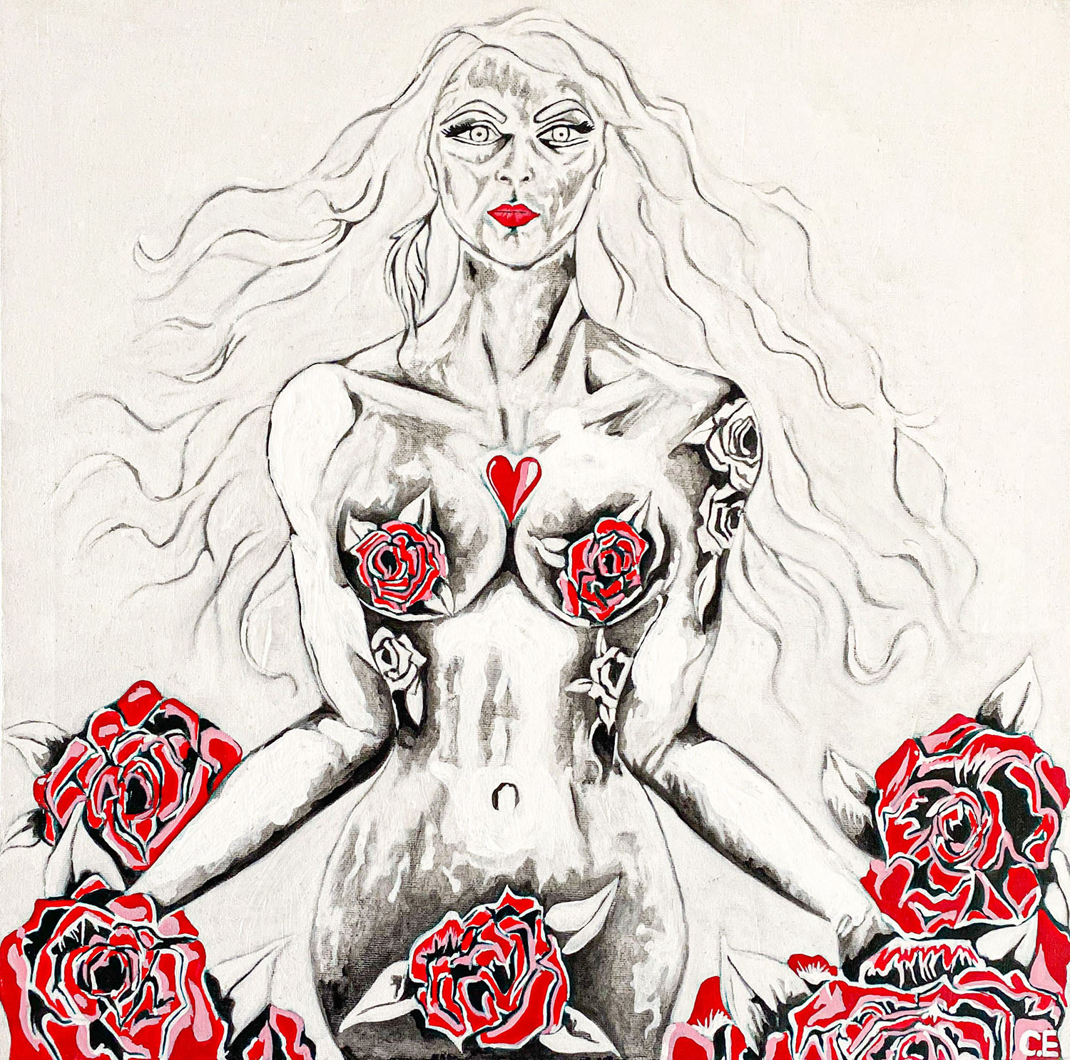The Paradise Remastered, acrylic on canvas, 25 x 25 x 0.6 inches, 2014 - 2020