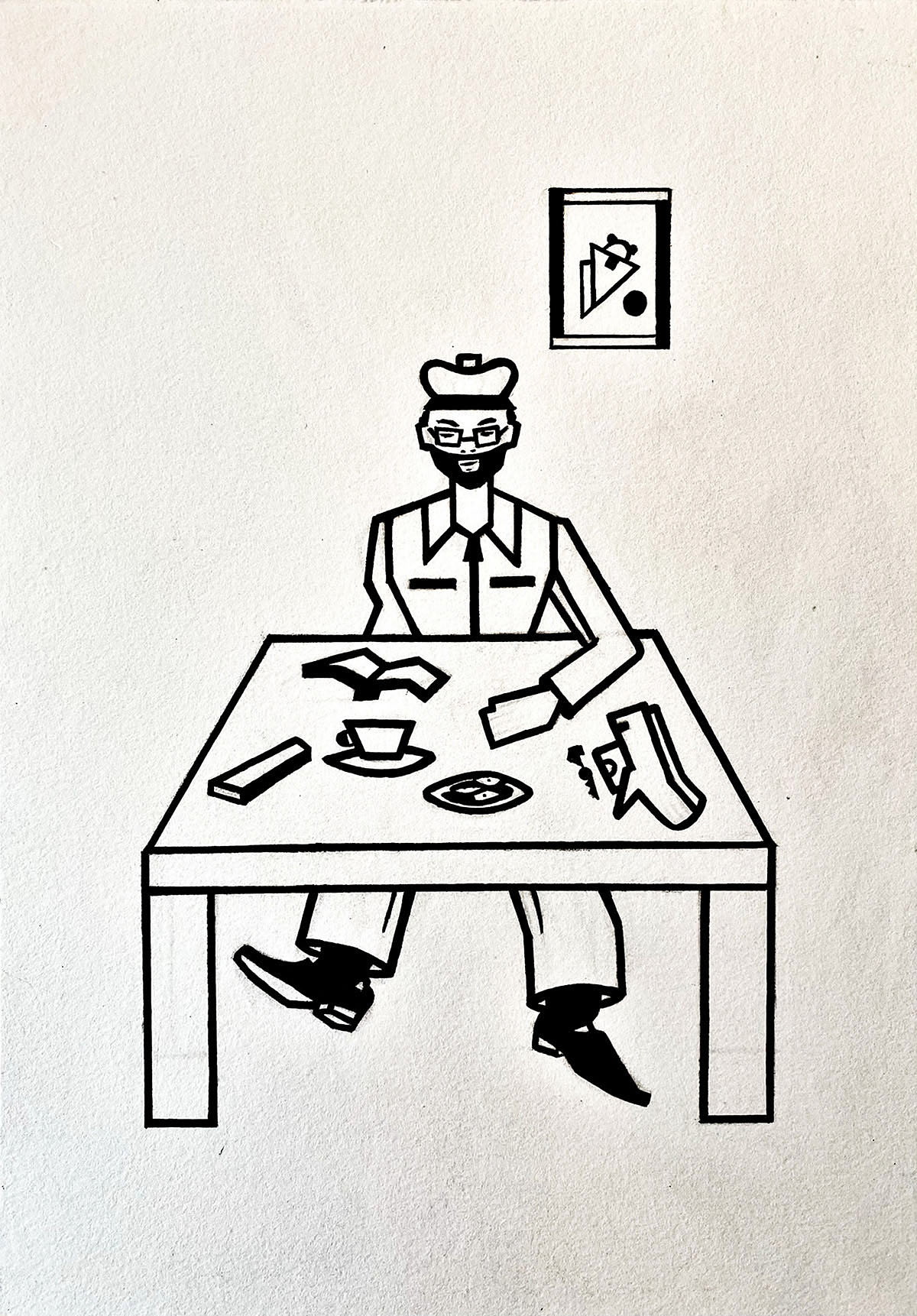 The Break, marker pen on card paper, 29.7 x 21 cm, 2020.