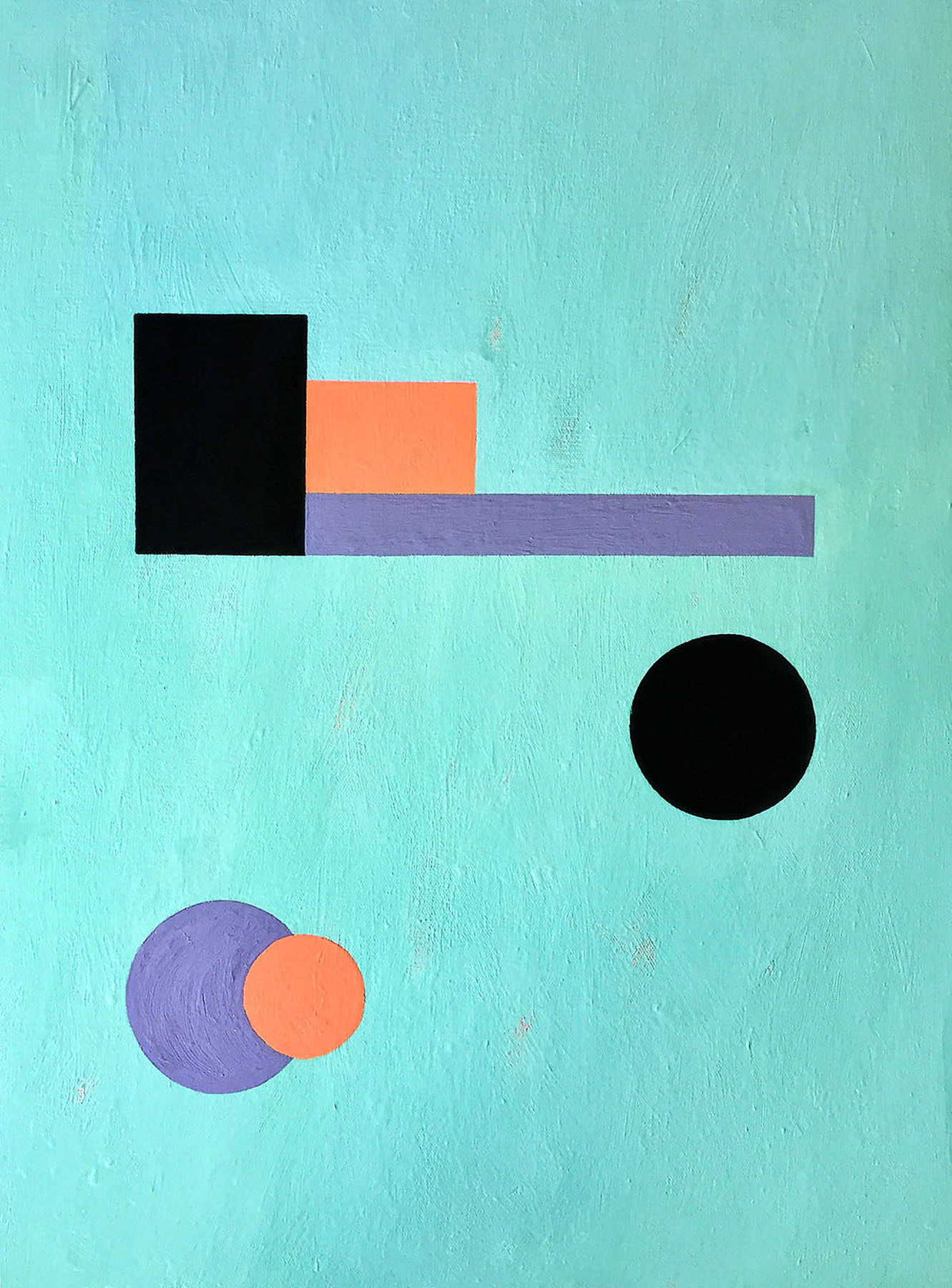 Shapes and Colours #2, acrylic on canvas, 60.9 x 45.7 x 3.5 cm, 2019.