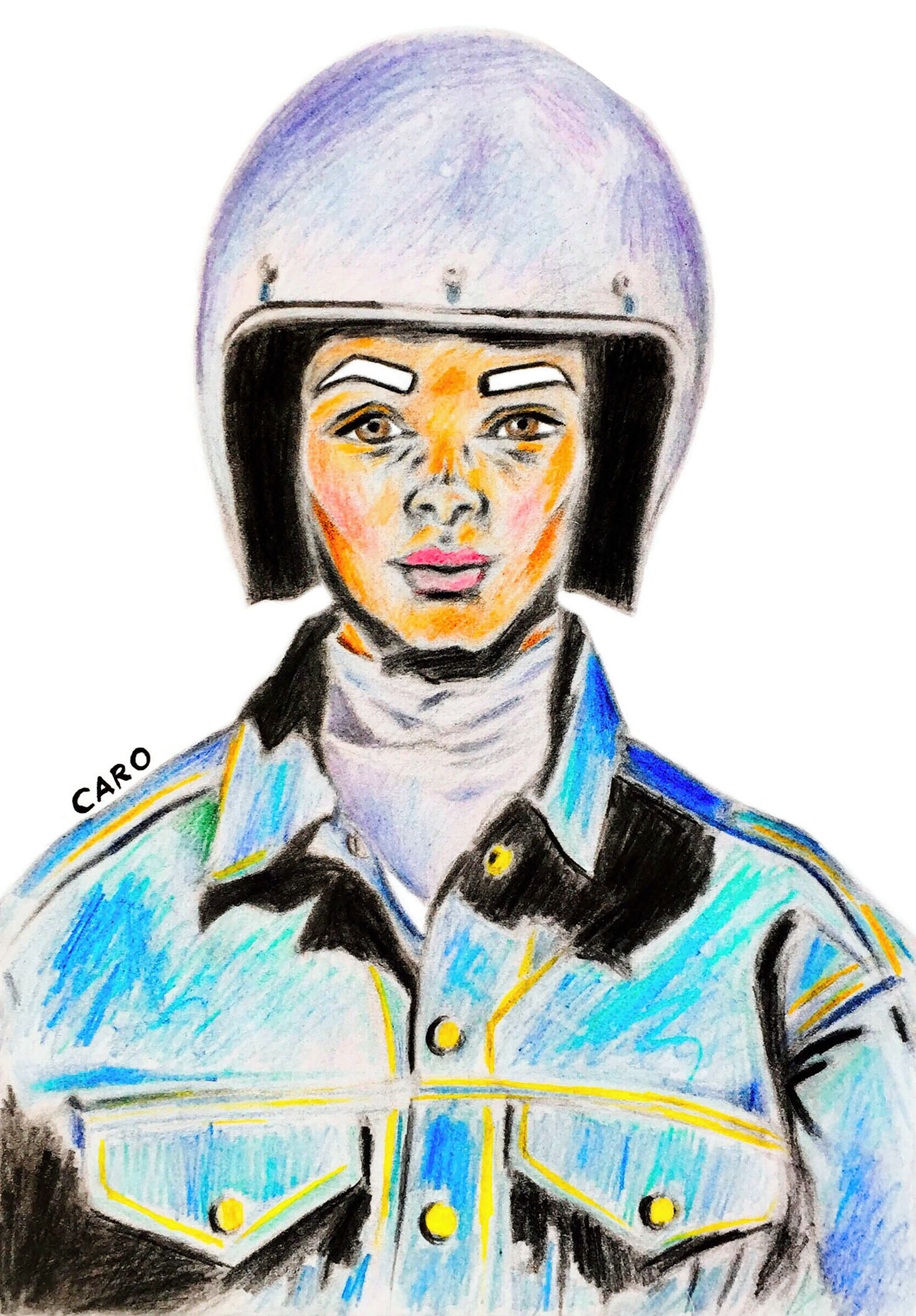 Simon Miller Sketch, graphite and water-based coloured pencils on card paper, 8.27 x 5.83 inches, rendered on Adobe Photoshop, 2018. Courtesy of Simon Miller and Vogue Runway