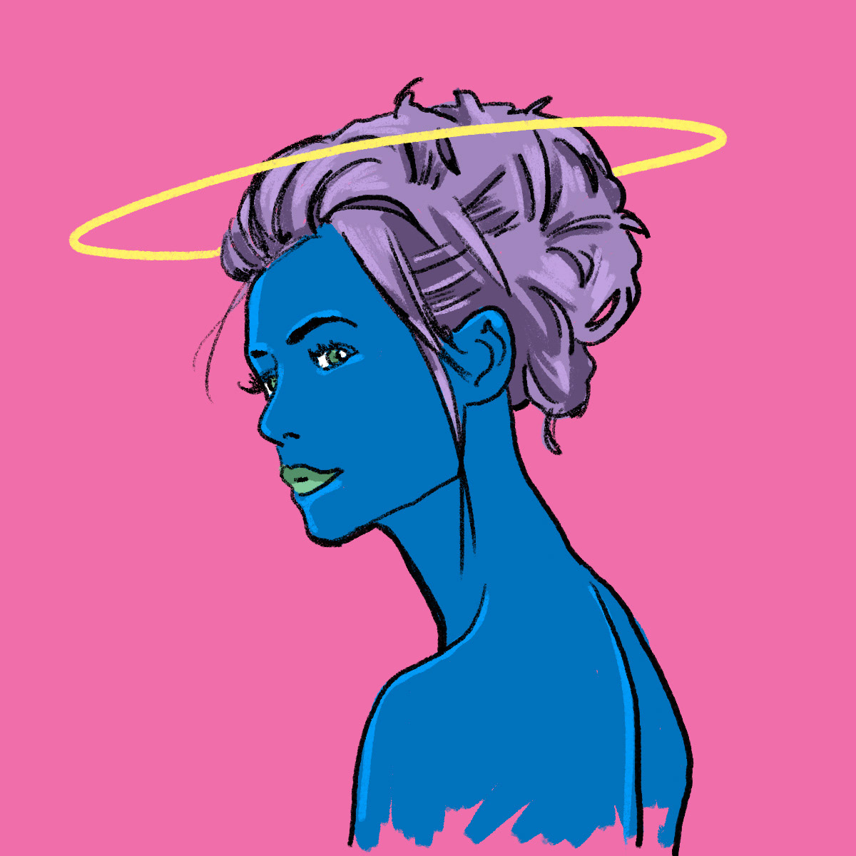Traced over a model to test our digital brushes.
