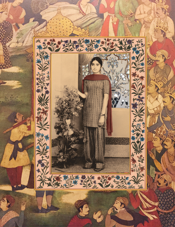 Digital collage of my aunt.