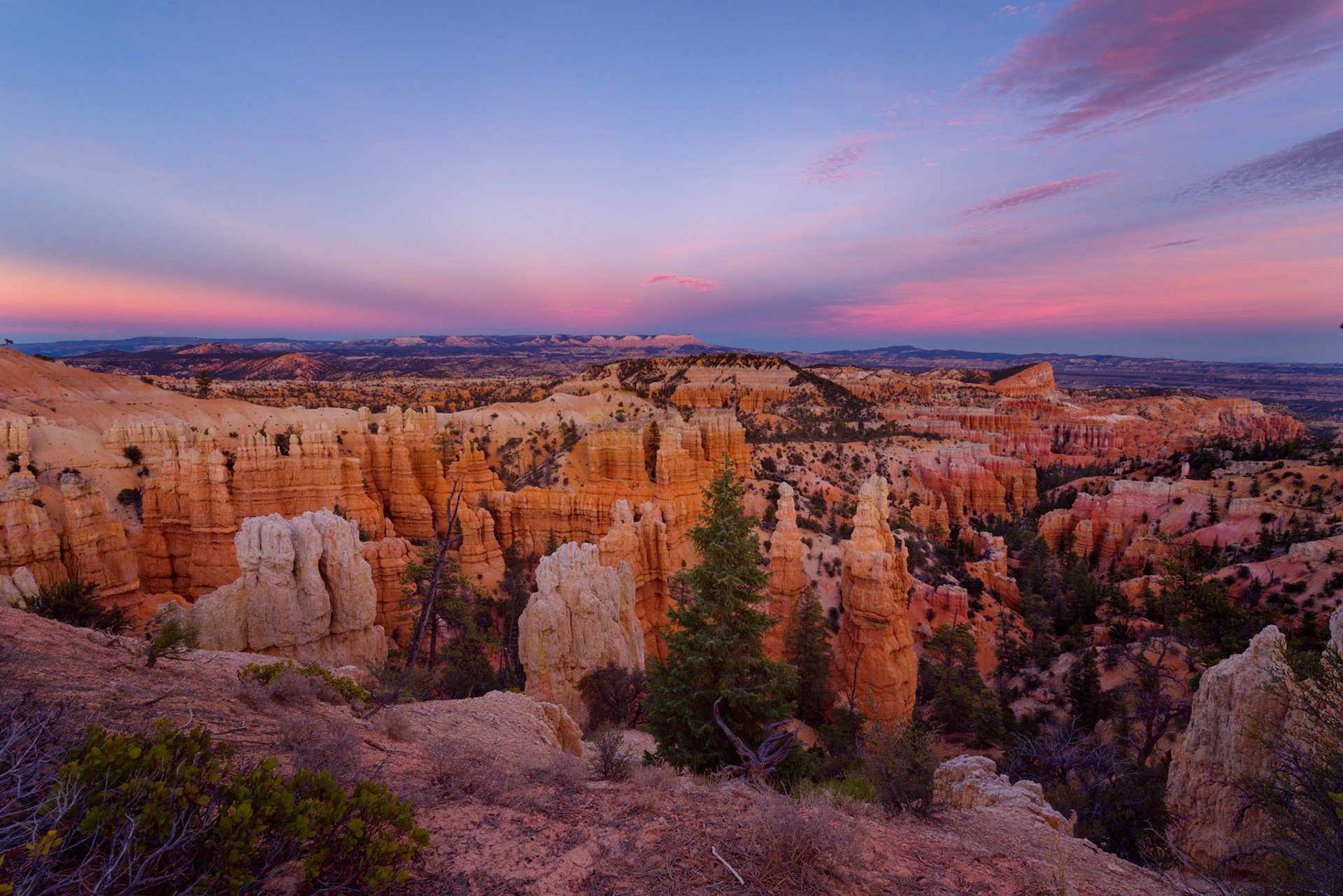Sunset at Fairyland PointBryce Canyon National ParkUtahNovember 10, 2017PENTAX K-1, HD PENTAX-D FA 15-30mm F2.8ED SDM WRISO 100 16 mm  2.0 sec at ƒ / 16