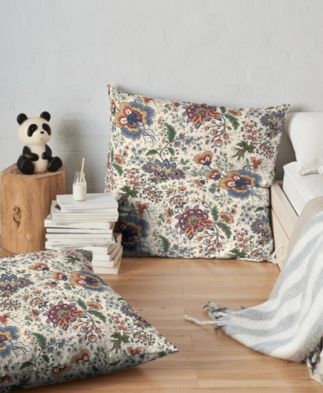 Patterned Floor Pillow, on RedBubble