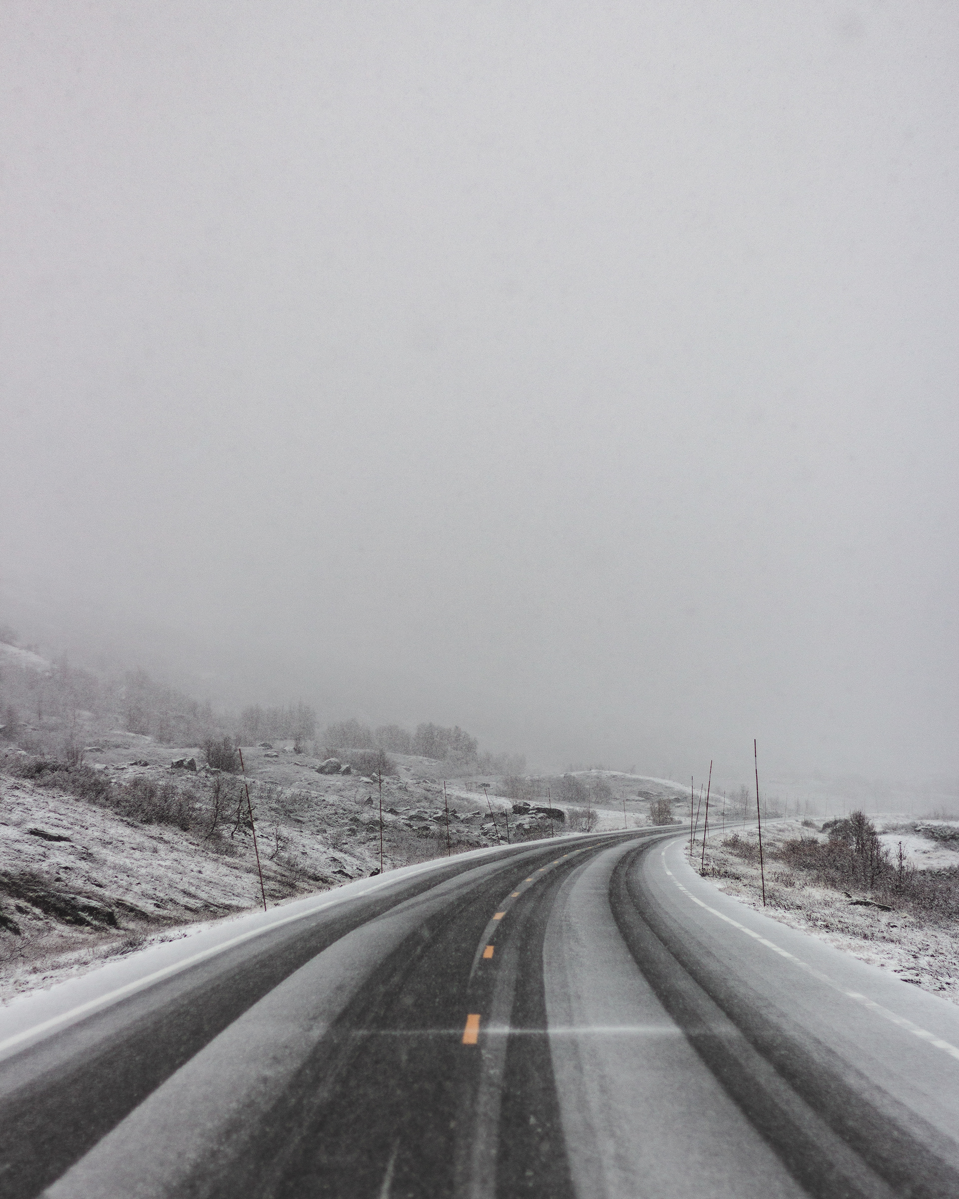 Snowy Road, Geiranger, Norway