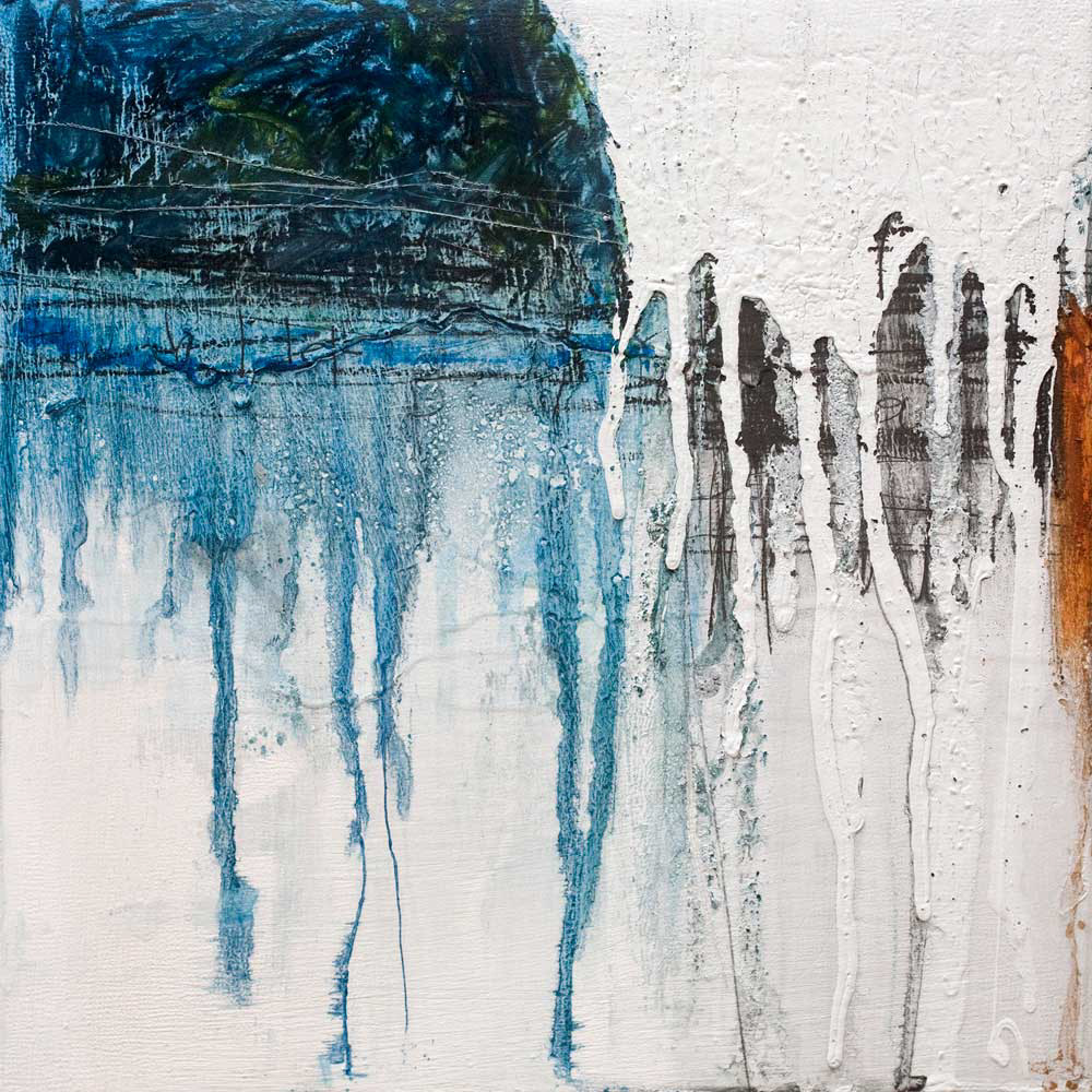 Let go / September 2011 / Mixed media on board / 20x20cm / 8x8in / Sold