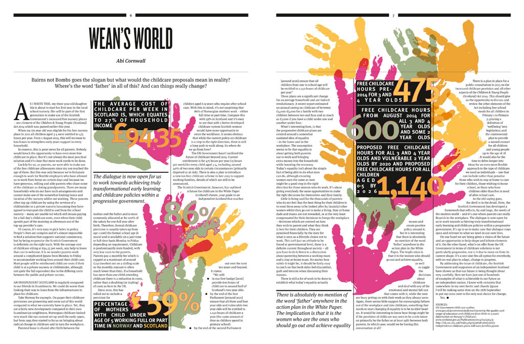 Magazine double page spread for Bella Caledonia
