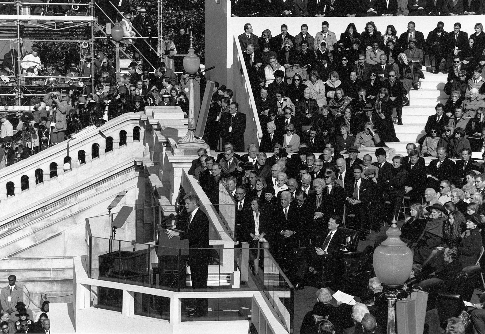 President Clinton delivers his inaugural address.