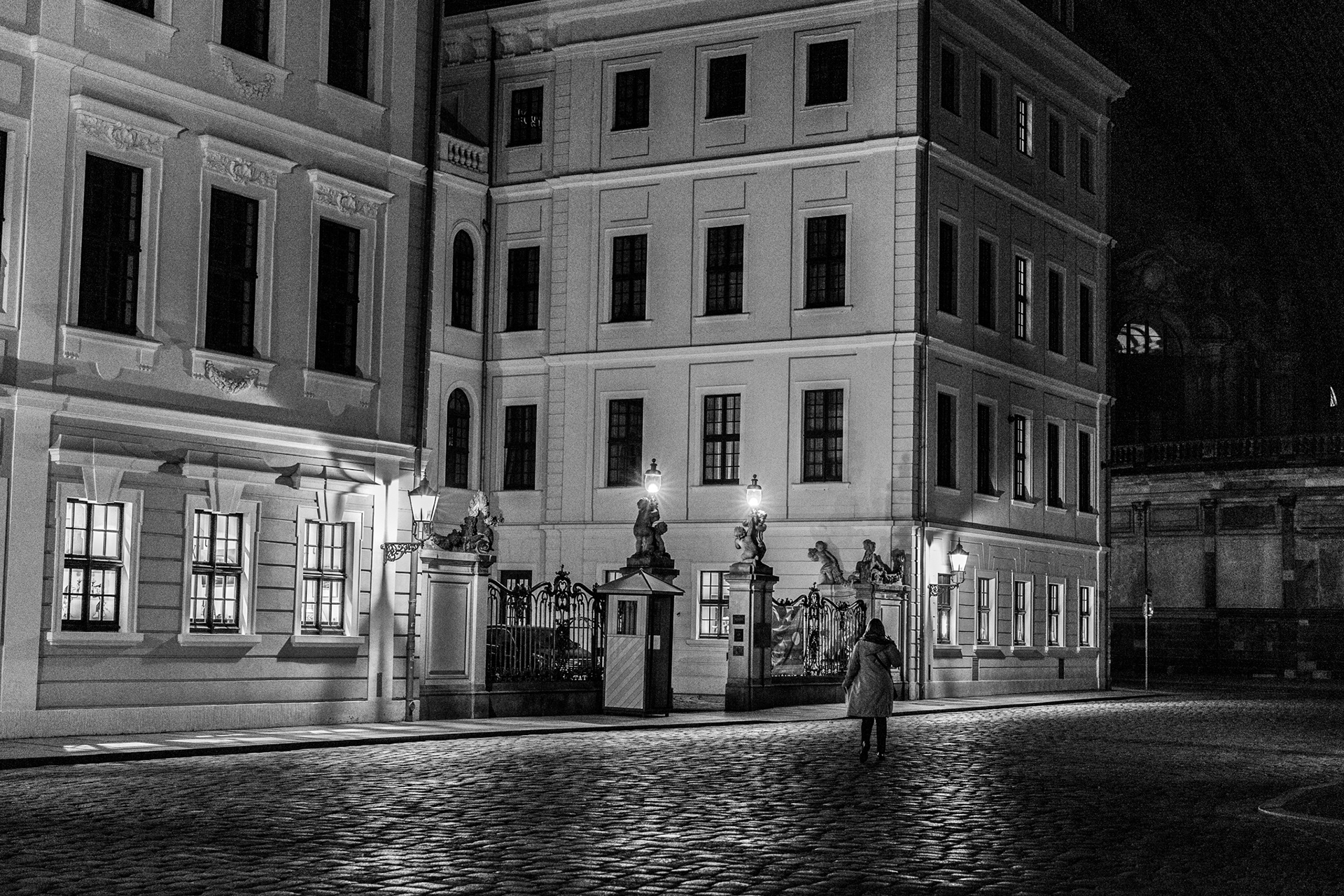 Alone at Night - Dresden's Old Town, Germany.