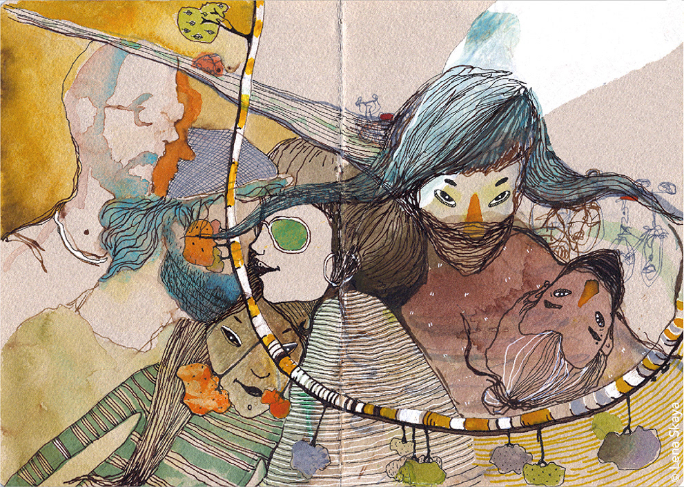 In my mind. Analog mixed media on paper. 2017. 21x29 cm