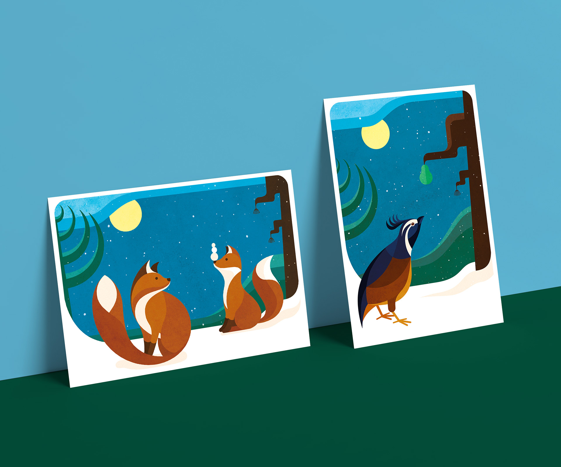 Kerstkaart illustratie 2017 en 2018 - Elke Uijtewaal