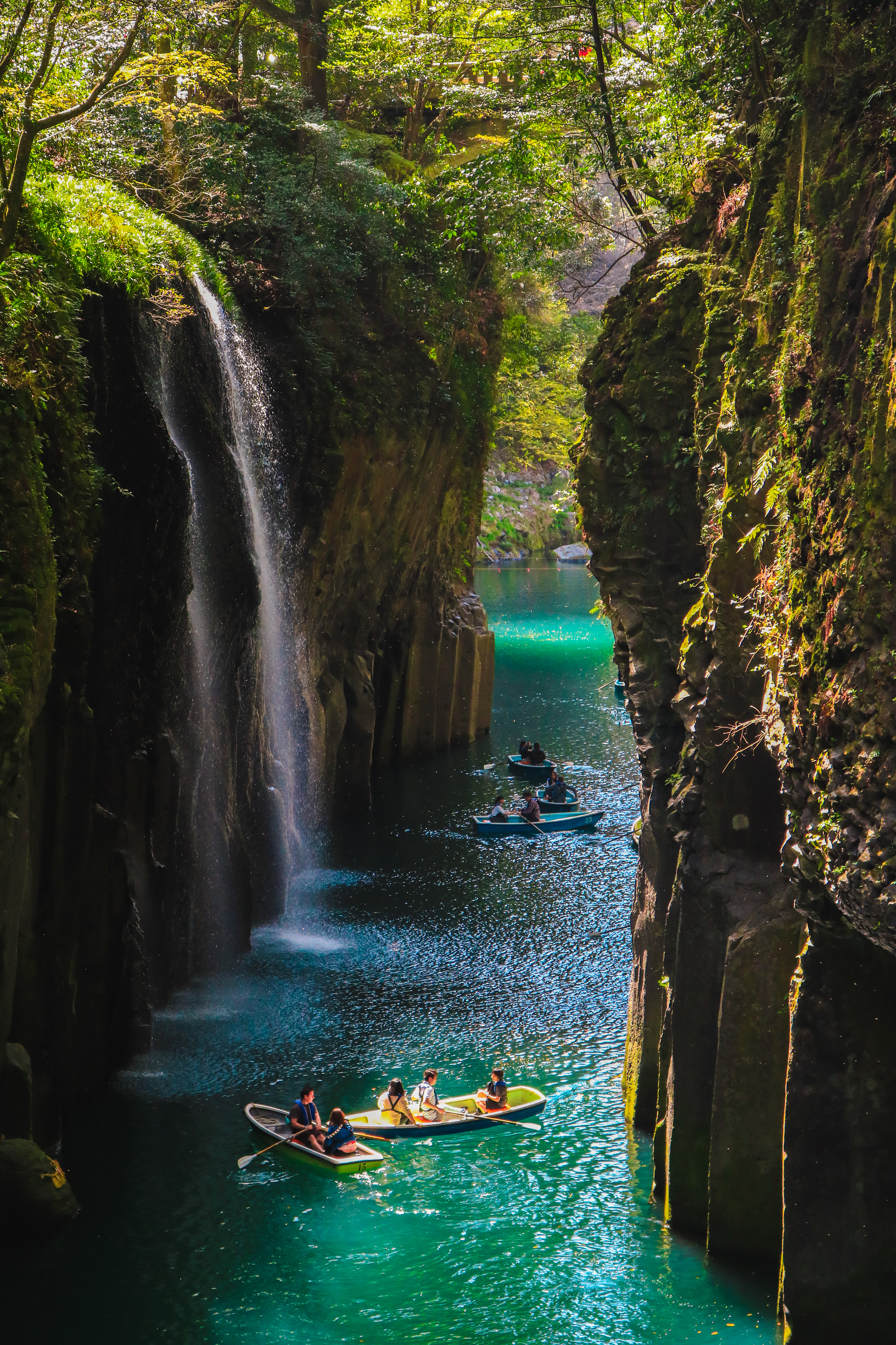 Tourists enjoying Takachiho Gorge, Japan, 2018