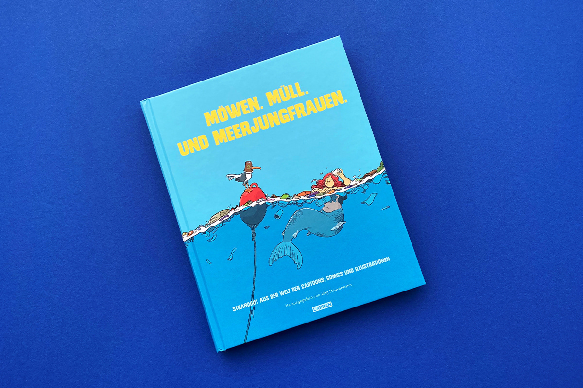 Book cover of »Seagulls. Waste. And some mermaids« by Carlsen.