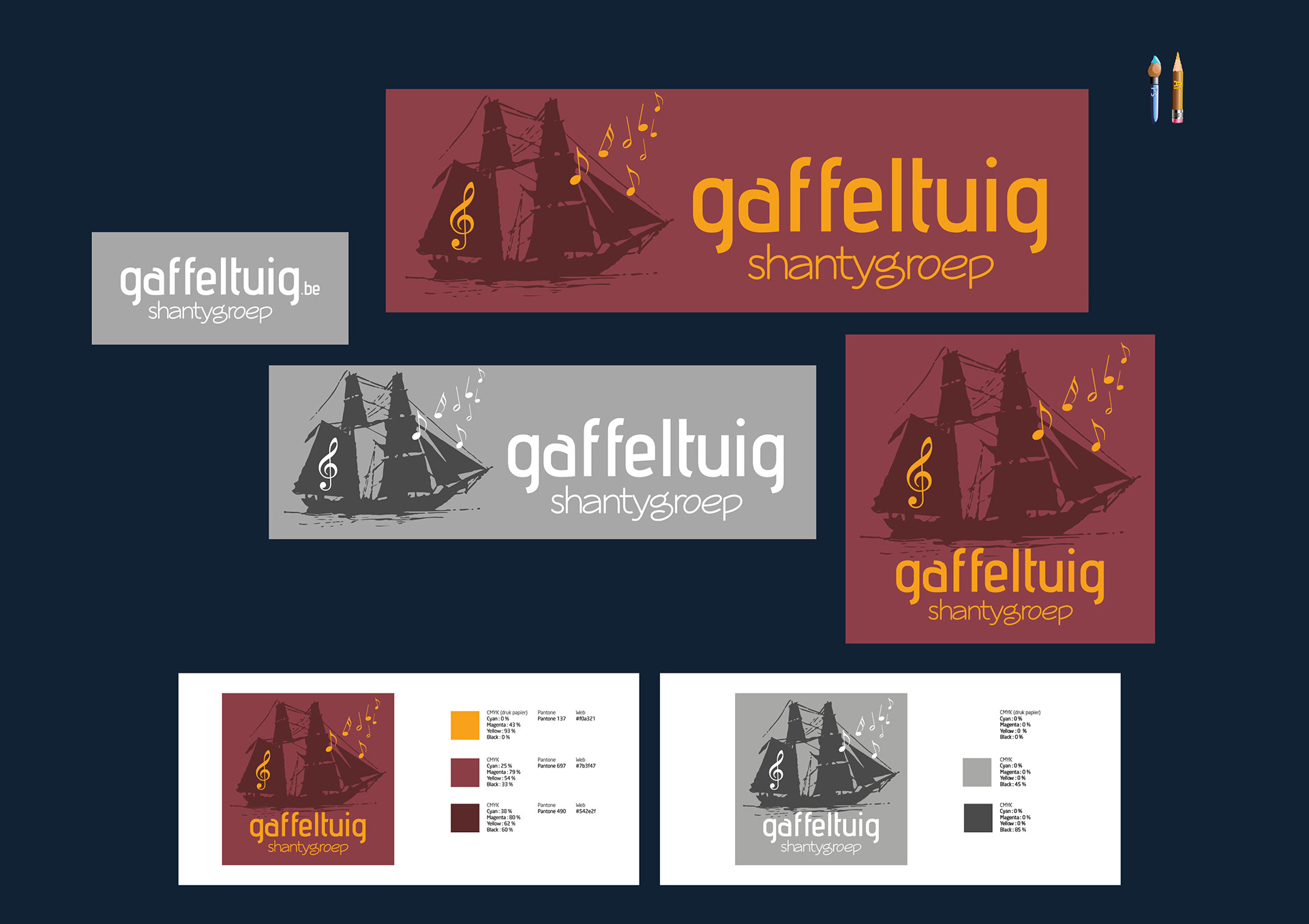 Gaffeltuig design logo print ready files