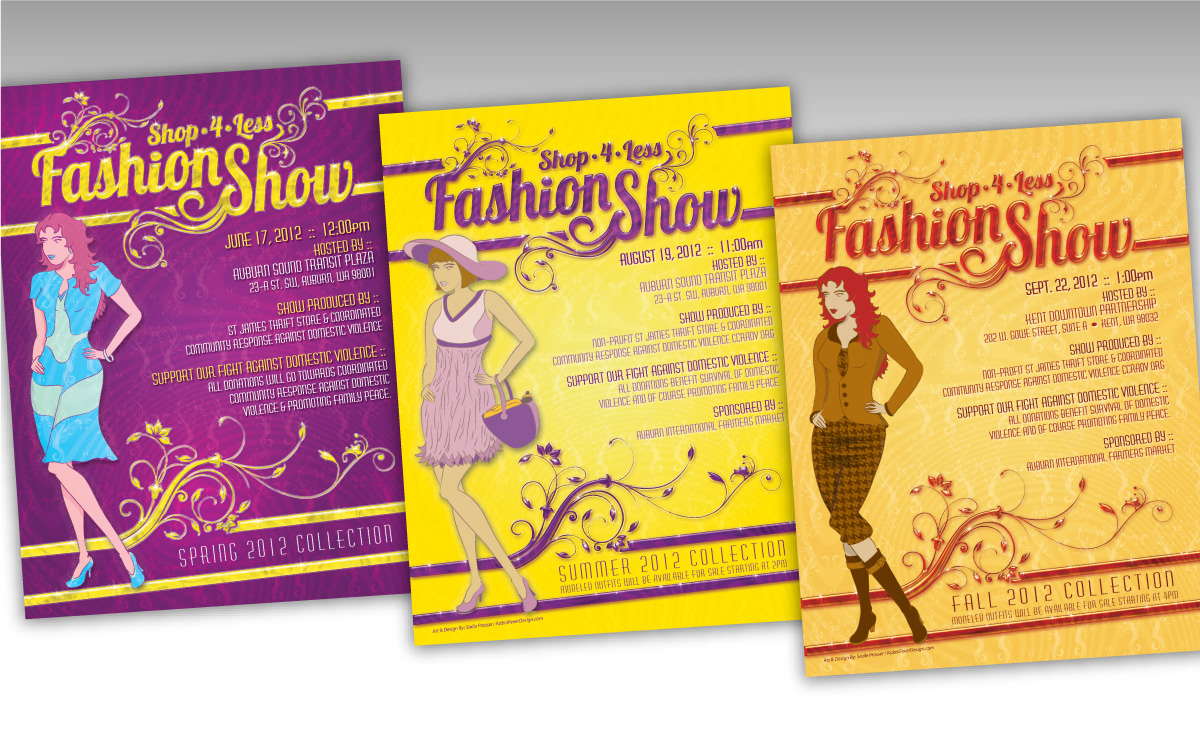 Poster Designs Using My Illustrations & Created Photoshop Textures