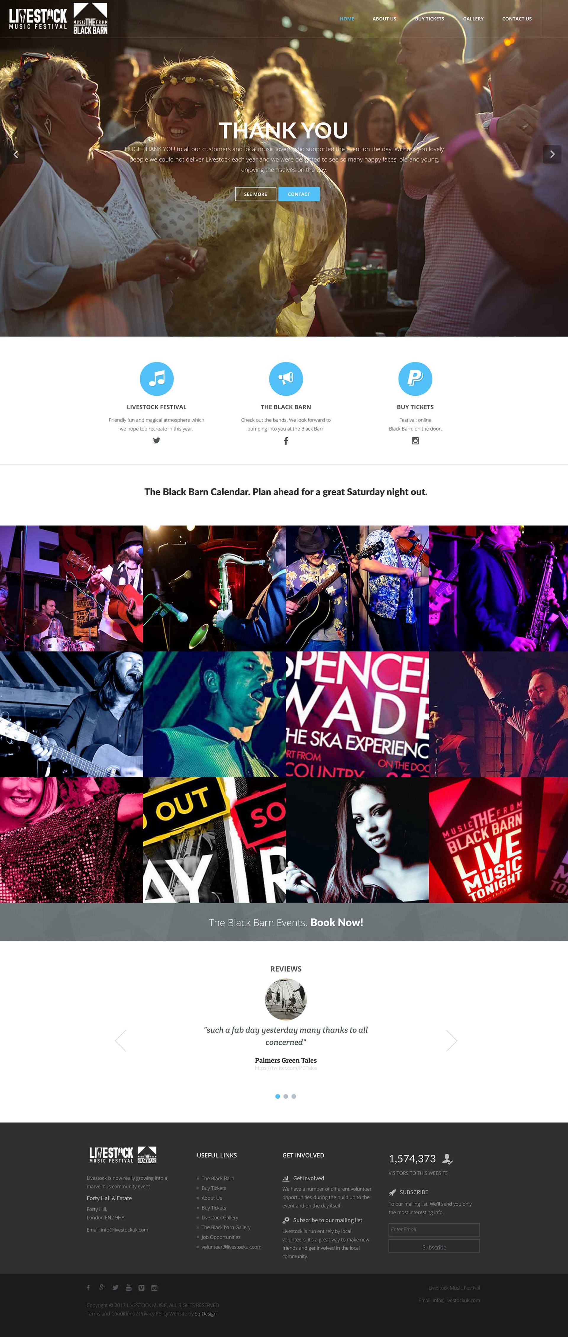 Image shows layout for the livestock website scrolling down the thank you page