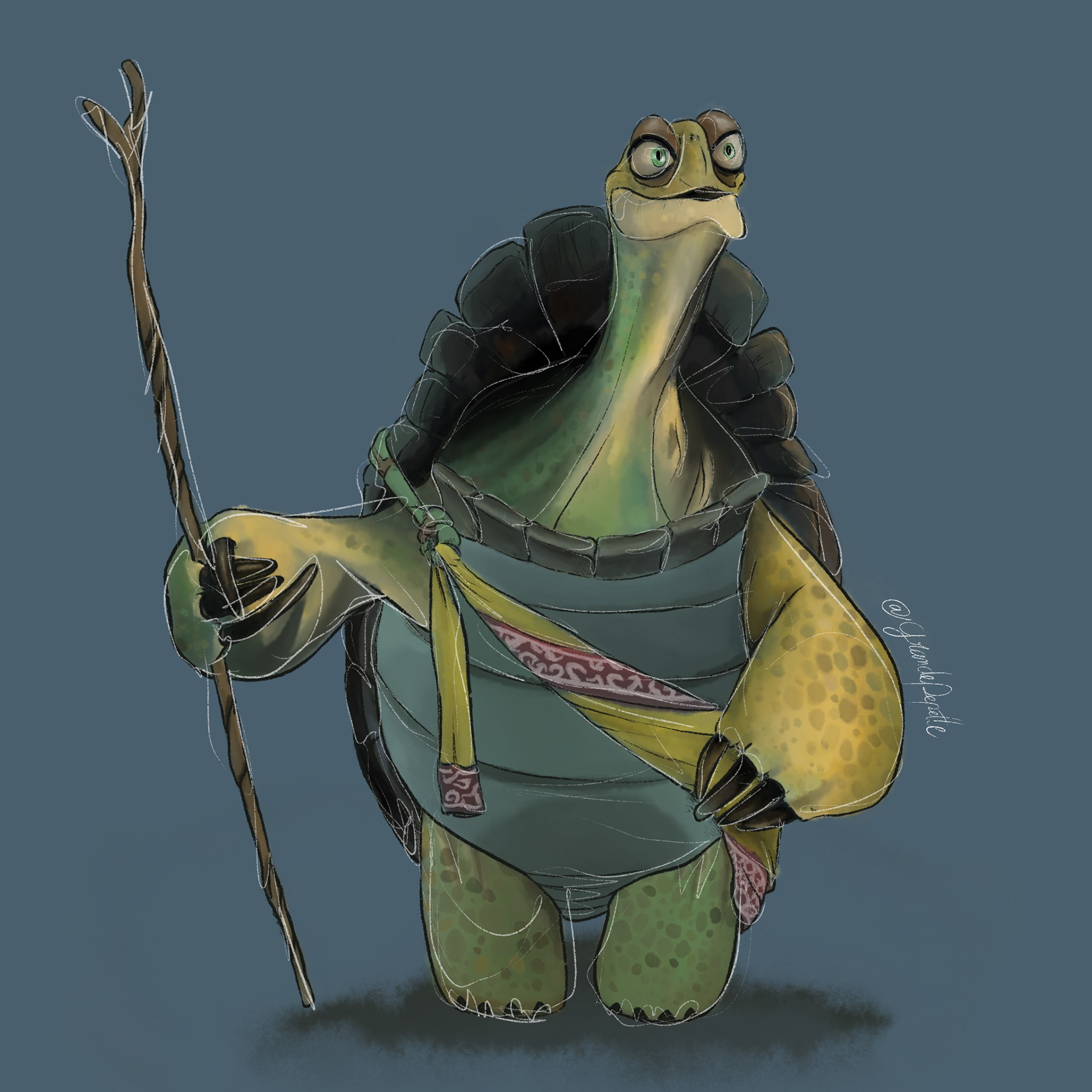 andréa bretaud illustration master oogway kung fu panda