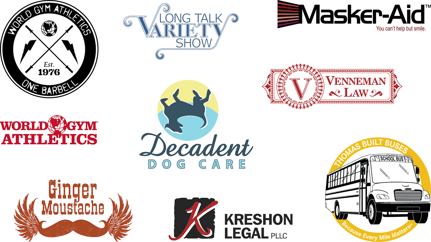 Collage of custom-designed logos