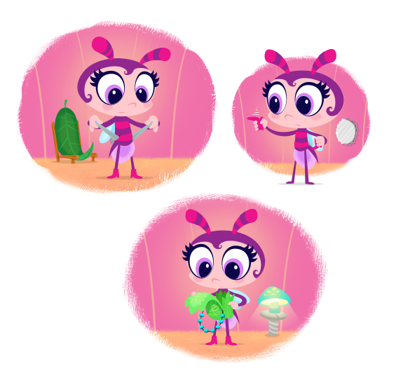 "Dazzle Finds Her Glow!" interior illustration; Illustration and Design; © Hallmark Cards, Inc.