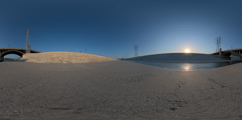 CGI backplates with matching HDR Dome LA RIVER SET