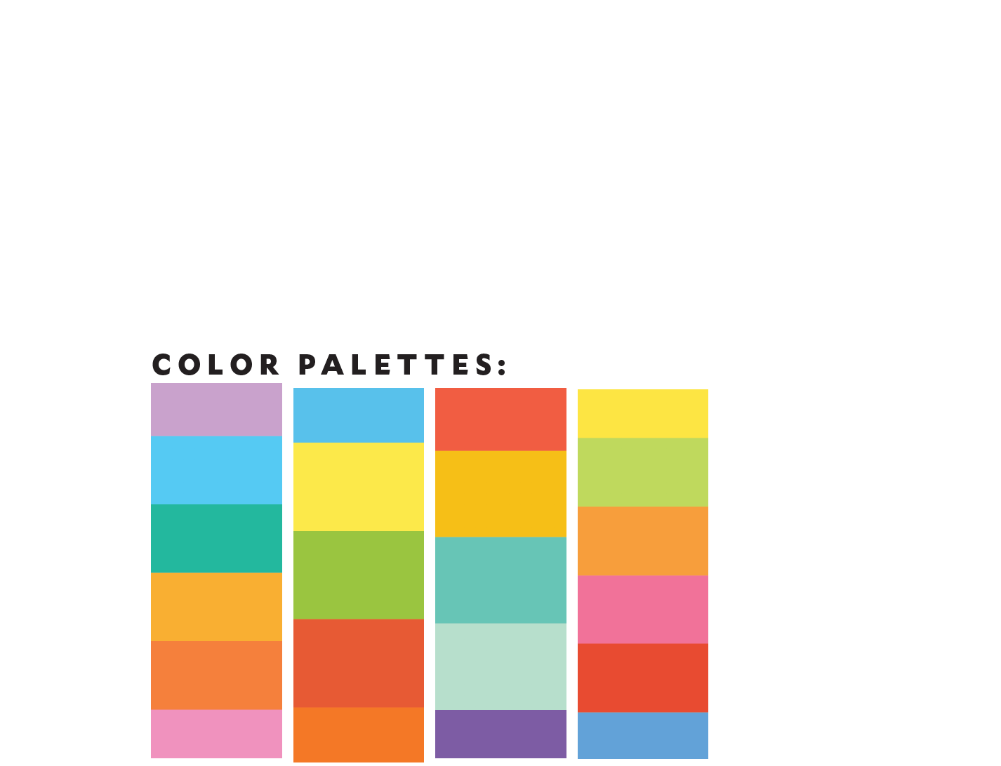 Initial color palettes