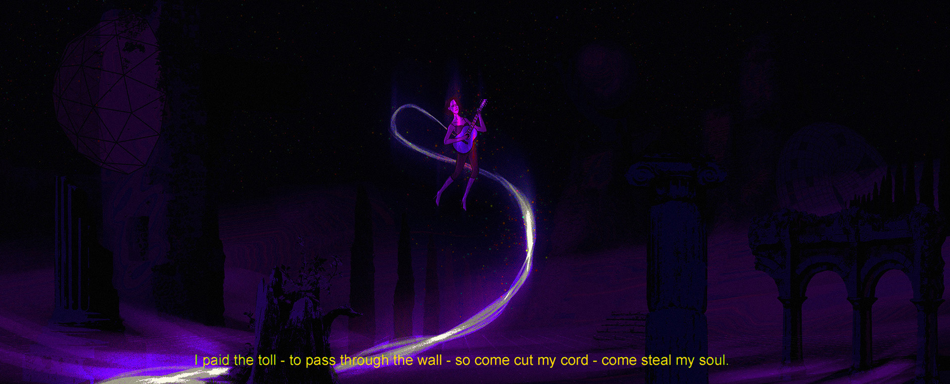 Tara performing in The Astral Plane concept artwork.