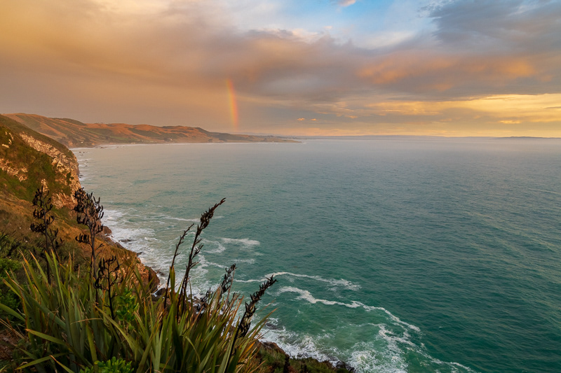 Dawn Rainbow over Kaka Point - Catlins
