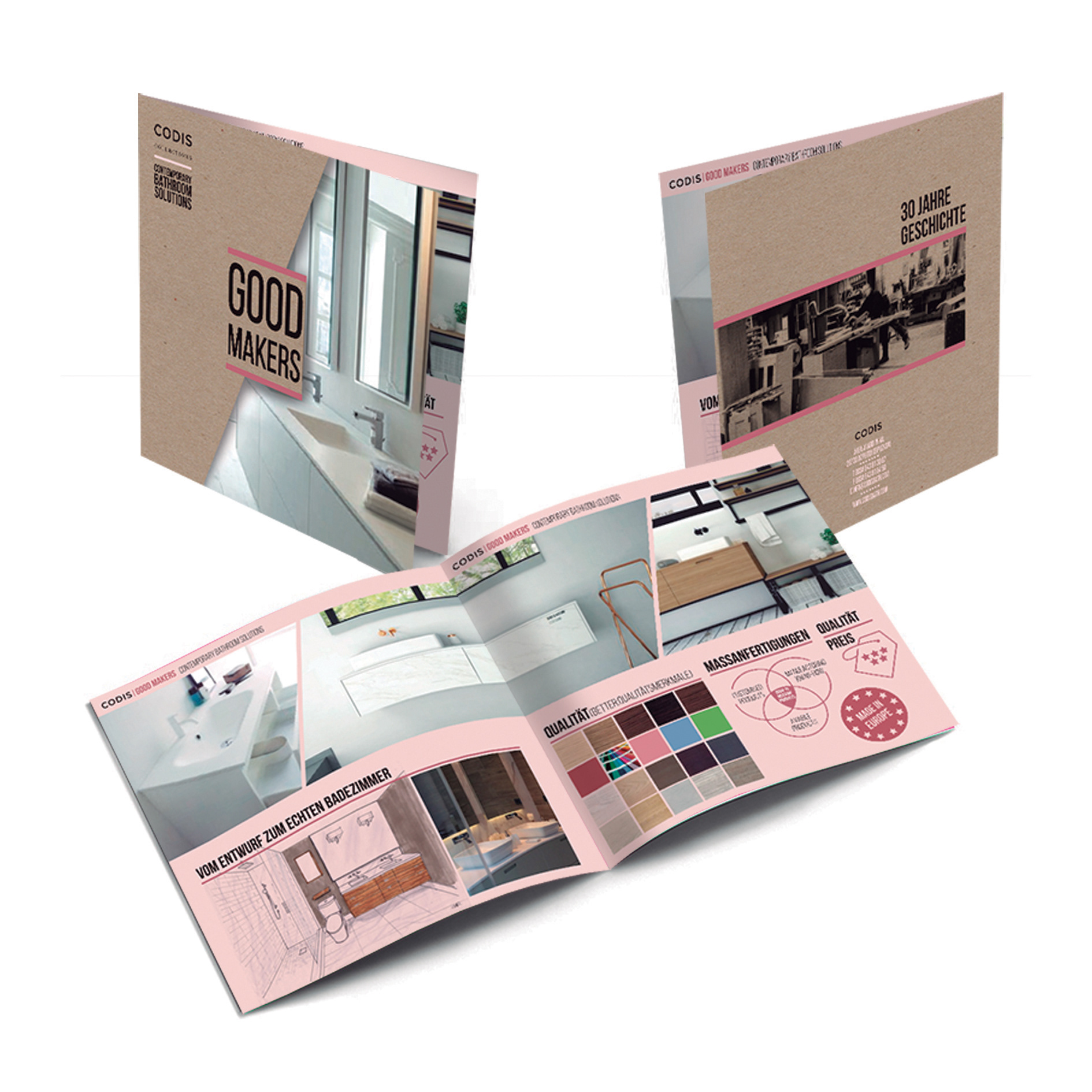 Diseño gráfico, maquetación e impresión (digital) díptico corporativo.