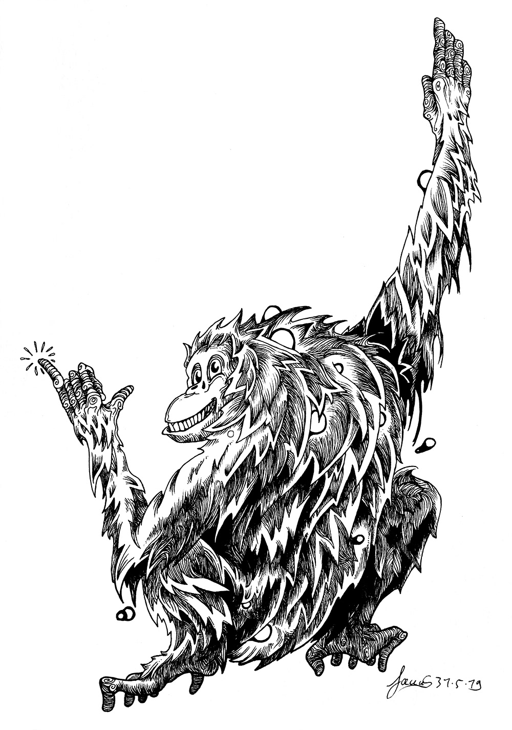 "Can't shake that monkey" Tattoo Design