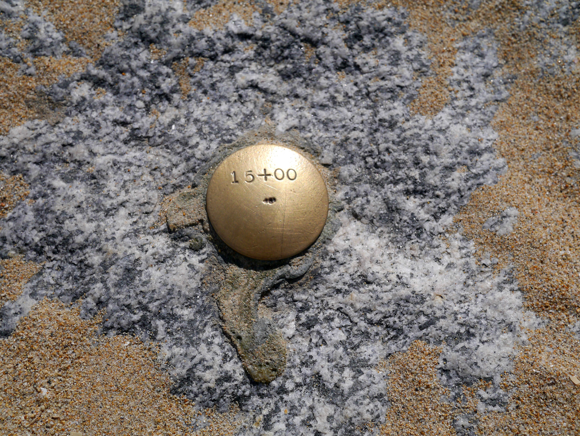 Marker in the rock