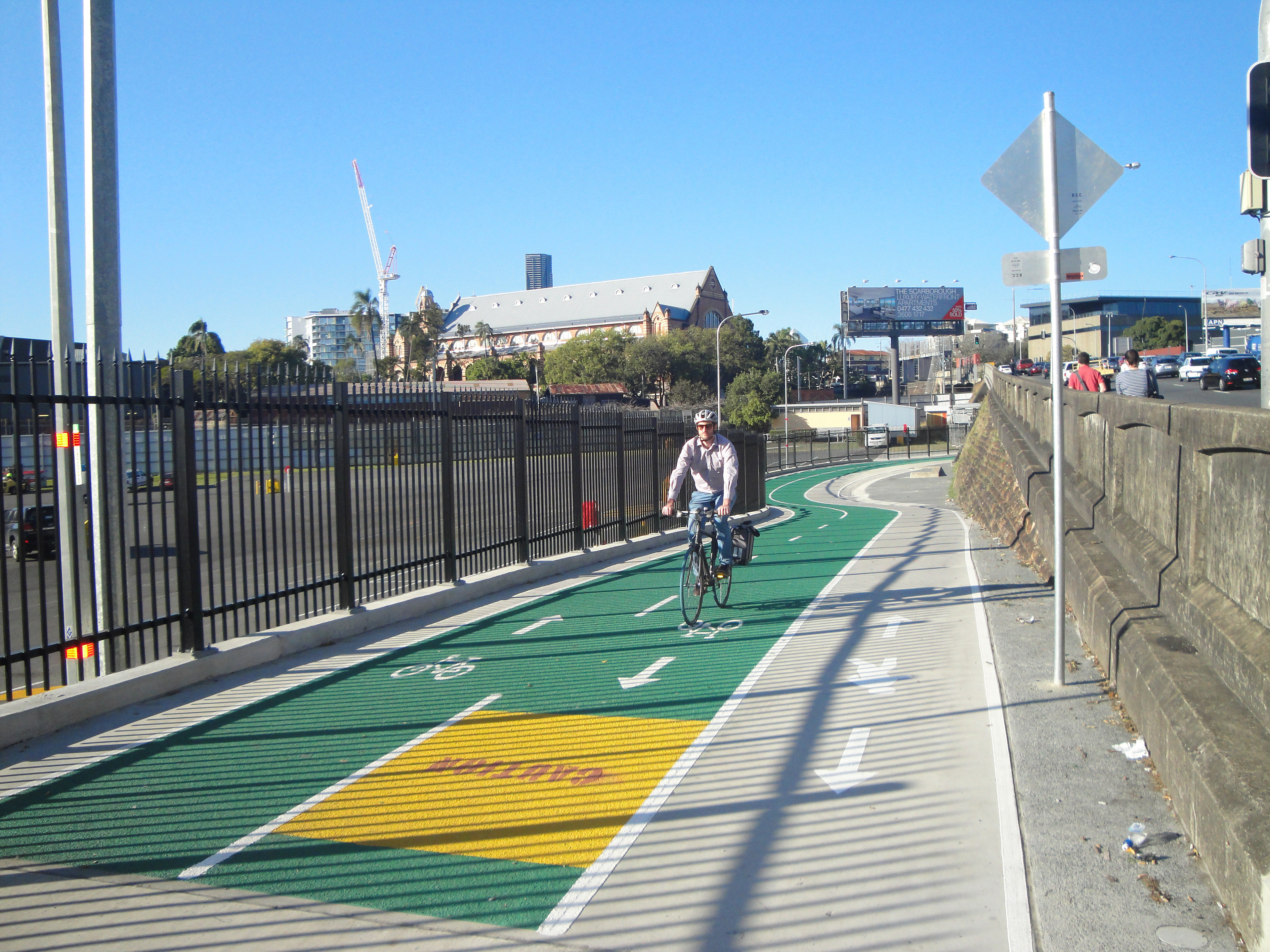 Bike rider riding on the North Brisbane Bikeway