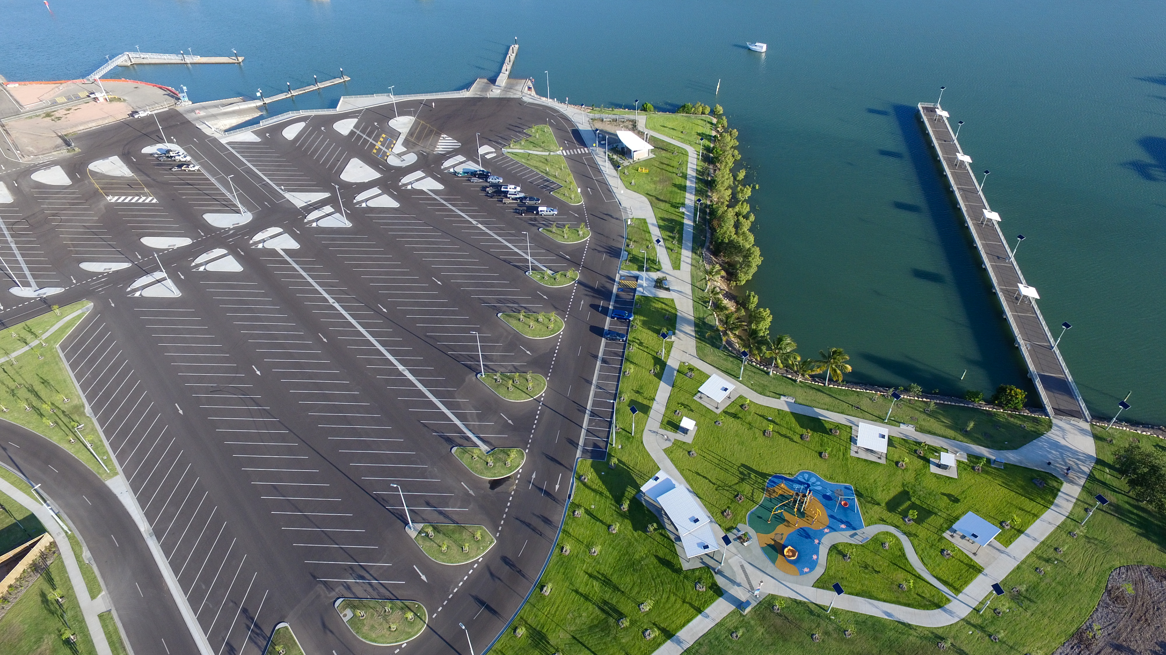 Aerial photograph of the Townsville recreational boating park