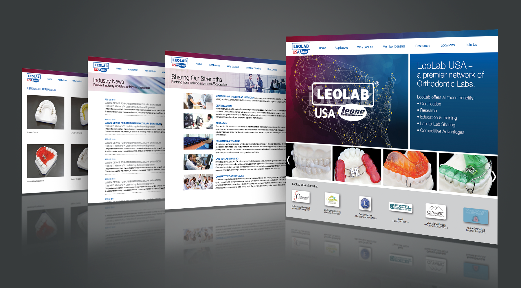 Website design for a new, orthodontic lab network in the United States